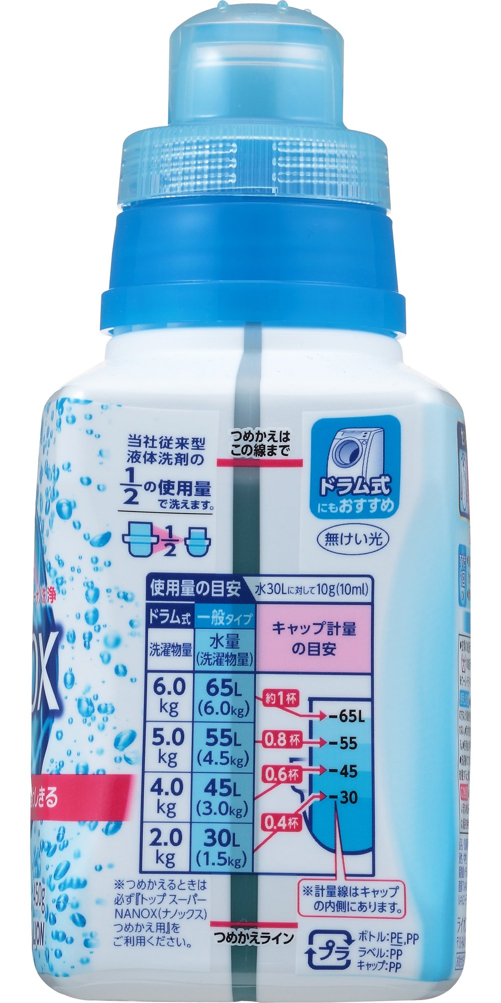 Amazon | トップ スーパーナノックス 洗濯洗剤 液体 本体 450g